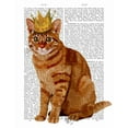 thumbnail image 2 of Fab Funky 20x24 White Modern Wood Framed Museum Art Print Titled - Ginger Cat with Crown Full, 2 of 4