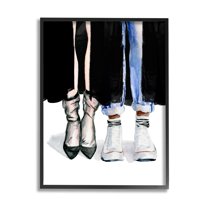 Stupell Industries Fashion Man & Woman Shoes Heels Beauty & Fashion Painting Black Framed Art Print Wall Art