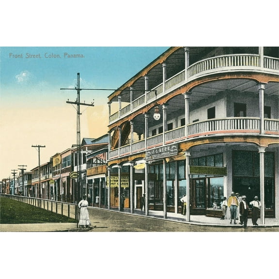 Art.com Front Street, Colon, Panama Art Print, 18" x 12"
