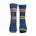 thumbnail image 2 of Athletic Socks Retro Cape Verde Flag Sport Running Calf Socks Crew Socks for Men Women, 2 of 7