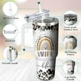 thumbnail image 4 of 40 Oz Wifey Tumbler with Handle and Straw, Wifey Cups from Husband Gifts, Double Wall Stainless Steel Wife Coffee Mug, Wife Gifts Ideas for Birthday, Mothers Day, Anniversary Wedding, 4 of 6