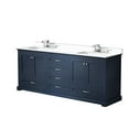 thumbnail image 4 of Navy Blue Double Bath Vanity 80 In. W X 22 D With White Quartz Top And Faucet - Soft Close Cabinets Drawers For Extra Storage Wide To Marks, Spacious, 4 of 7