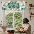 thumbnail image 5 of Watercolors Green Flowers Window Valance Curtain Abstract Floral Rod Pocket Short Curtain for Living Room, Bedroom & Kitchen Window Decor 54x18in, 5 of 8