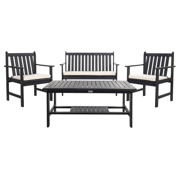 Safavieh Burbank Outdoor Contemporary 4 Piece Living Set with Cushion