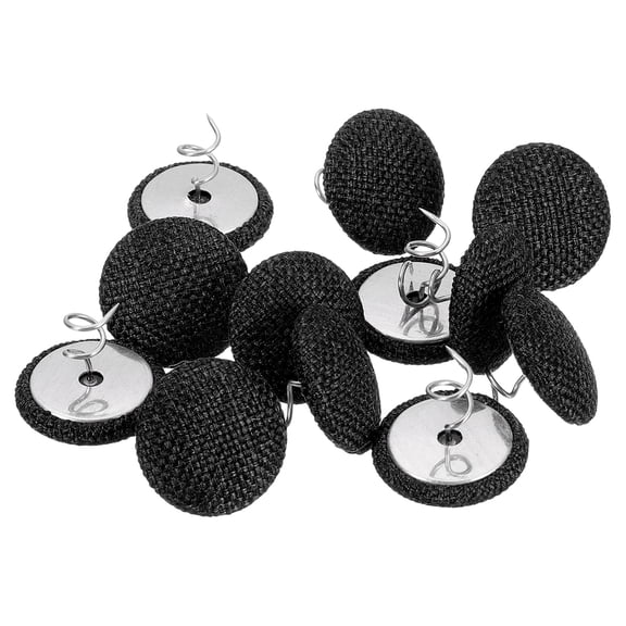 12 Pack Upholstery Tacks Twist Pin,20mm Bed Skirt Pins Fabric Covered Button Twist Pins for Slipcovers Bed Skirts Armchair Caddies Furniture Cover,Black