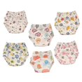 thumbnail image 1 of 6 Pack Unisex Cotton Reusable Potty Training Underwear Breathable Toddler Boys And Girls Pee Training Underpants Waterproof Training Pants, 1 of 5