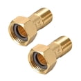 thumbnail image 1 of Conector de tubería de latón, nipple hexagonal, conector roscado macho G1/2 x hembra G3/4 para acoplamiento de medidor de agua 2 piezas, 1 of 3