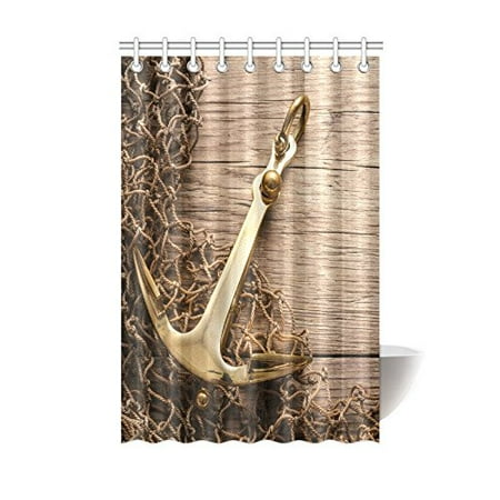 Mypop Brownish Rustic Decor With Gold Nautical Anchor And Fishing