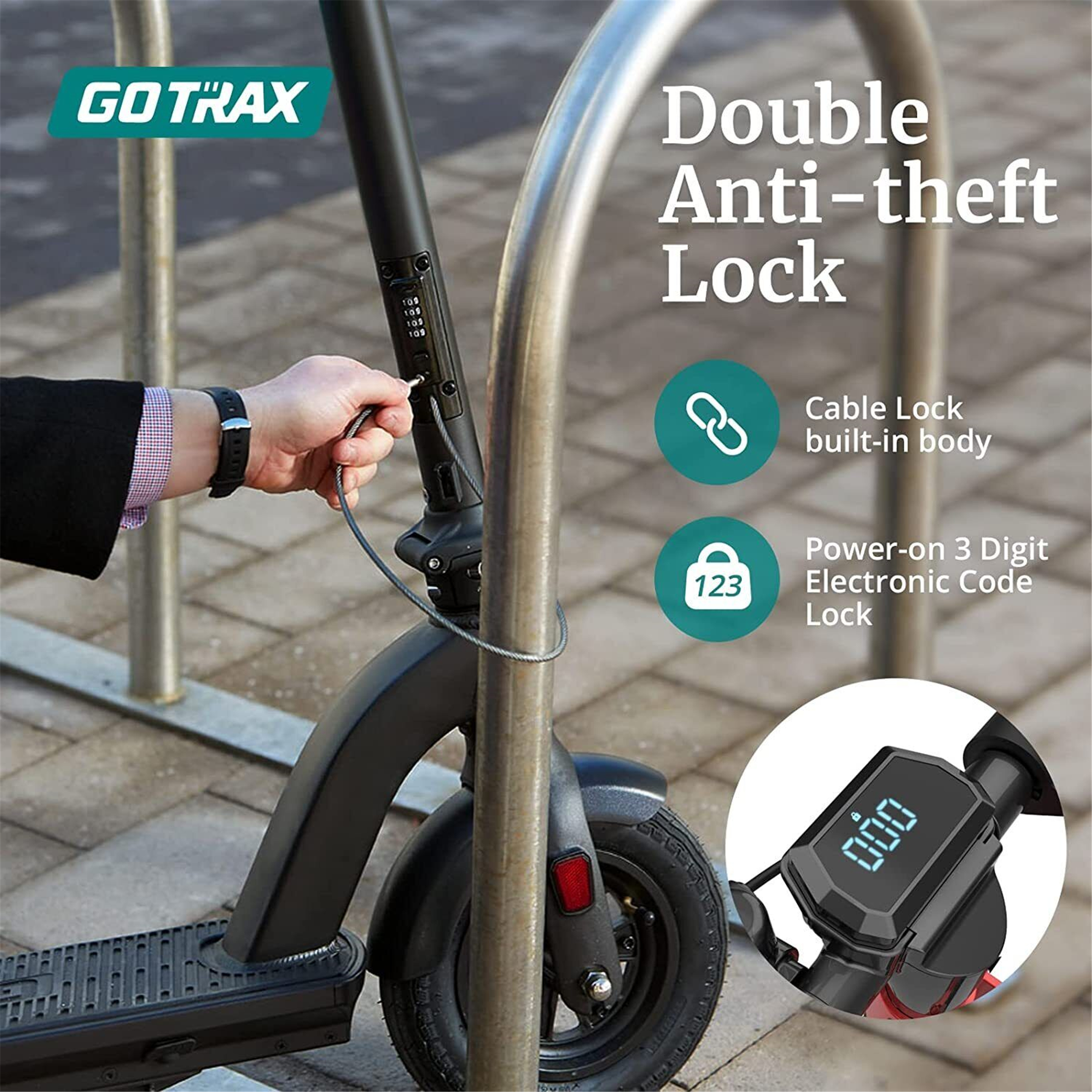 GOTRAX G4 Adult Electric Scooter, 10inch Tires 20MPH, 25mile Range, Folding Frame and 2 Gear Speed Commuter E-Scooter for Adult - image 4 of 12