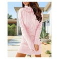 thumbnail image 4 of Long Sleeve Womens Cable Knit Sweater Dress Bodycon Turtleneck Mini Fall Winter Knit Wear, 4 of 6