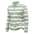 thumbnail image 2 of Men's Striped Waffle Quarter Zip Pullover, Stand Collar Ribbed Cuffs Long Sleeve Top Casual Color Stripe Fall Daily Clothes Light Green 2XL, 2 of 6
