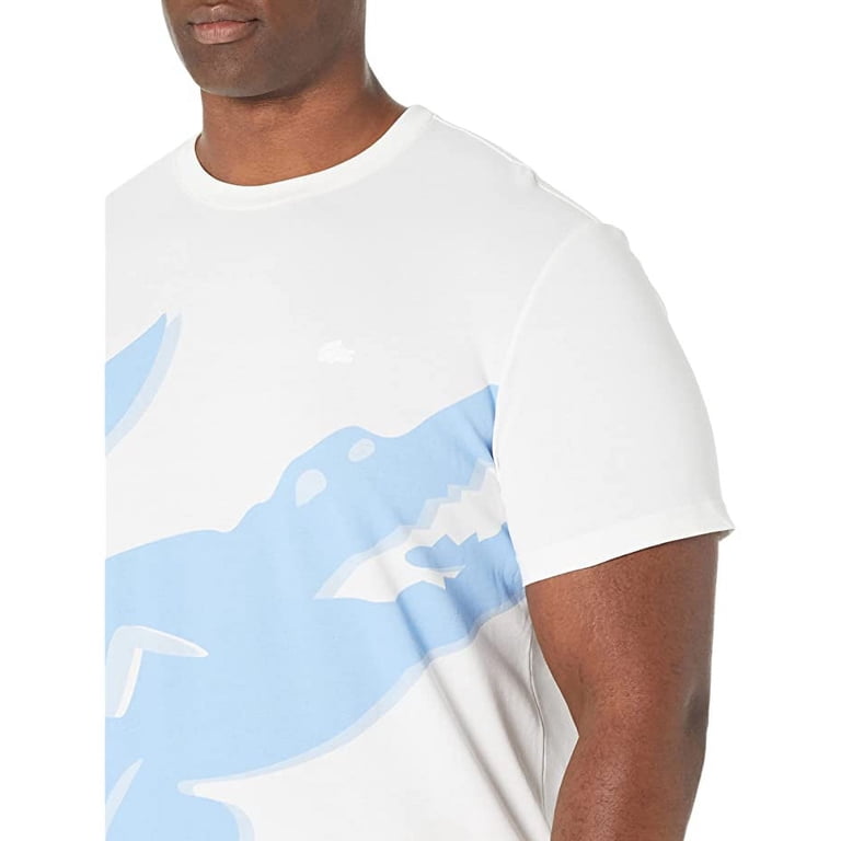 Lacoste Men's Crocodile Print Crew Neck Stretch Organic Cotton T