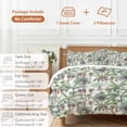 thumbnail image 6 of 3 Piece Green Palm Trees Duvet Cover Set California King,Microfiber Comforter/Quilt Cover with Corner Ties and 2 Pillowcases,Summer Botanical Tropical Leaves All Season Bedding with Zipper Closure, 6 of 8