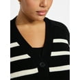 thumbnail image 5 of Terra & Sky Women's Plus Size Boyfriend Cardigan with Long Sleeves, Midweight, Size 0X-5X, 5 of 6