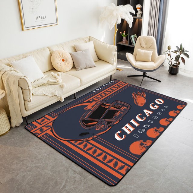 Erosebridal Vintage Soccer Bedroom Carpet 6'6" x 4'11", Teens Football Living Room Rug, Rugby Game Decor, Non Slip