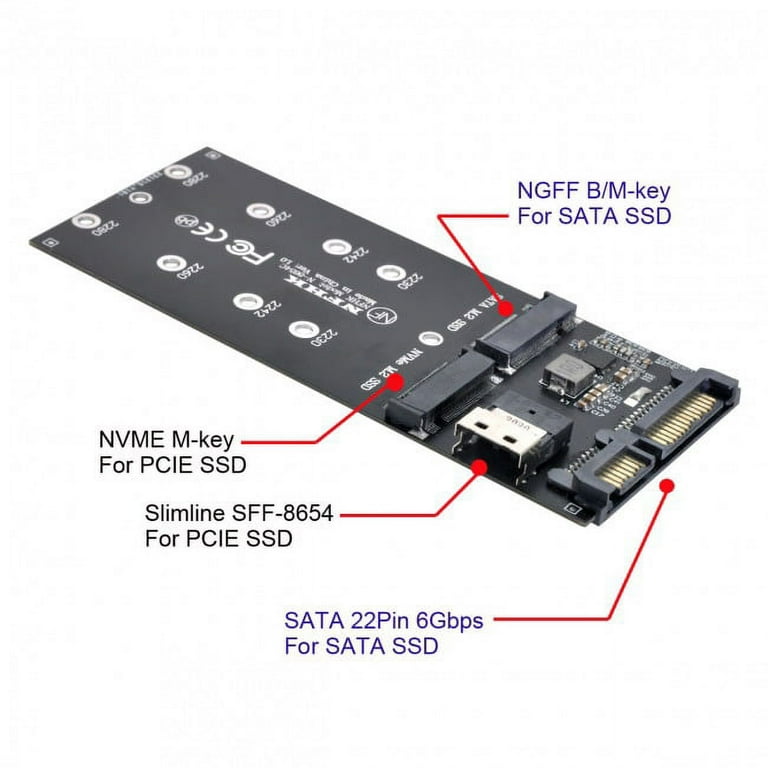 FVH SFF-8654 to U2 Kit NGFF M-Key to Slimline SAS NVME PCIe SSD