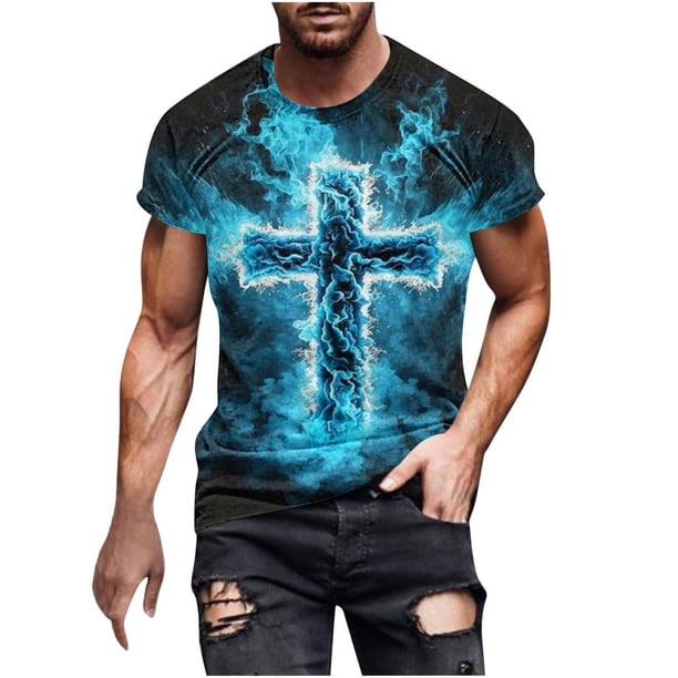 Camisas de Manga Larga para Hombres Blusa de Cuello Redondo de Impresión Cómoda, Camisa Casual de Poliéster para Uso Diario, de Fiesta Y de Primavera de Verano