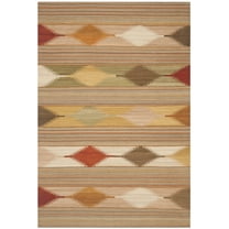 SAFAVIEH Kilim Damri Southwestern Wool Area Rug, Natural/Multi, 4' x 6'