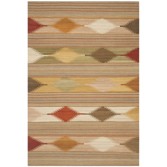 SAFAVIEH Kilim Damri Southwestern Wool Area Rug, Natural/Multi, 4' x 6'