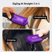 Terviiix Hair Crimper with 4 Changeable Plates, Ceramic Crimping Iron for Hair Styling, Purple
