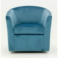 thumbnail image 2 of Fox Hill Trading Windsor Velvet Swivel Chair, Light Blue, 2 of 3