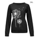thumbnail image 5 of Camiseta Mujer Manga larga Cuello redondo Tops Poliéster Suéter deportivo Ropa con estampado informal, Azul Negro, S Jumpingount  AP003791-36, 5 of 6