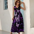 thumbnail image 5 of Glowing Butterfly Purple Background Sleeveless Dress Dresses Women Summer Evening Dresses Ladies Bohemia Long Dresses, 5 of 9