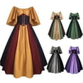 thumbnail image 2 of Disfraz de Cosplay medieval para mujer, vestido gótico renacentista con corsé para Halloween, vestido de fiesta de carnaval con mangas acampanadas, 2 of 5