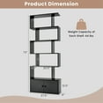 thumbnail image 3 of Gymax 2PCS 6-Tier Shaped Bookshelf w/ Cabinet 6-Tier Tall Bookcase w/ Doors, 3 of 10