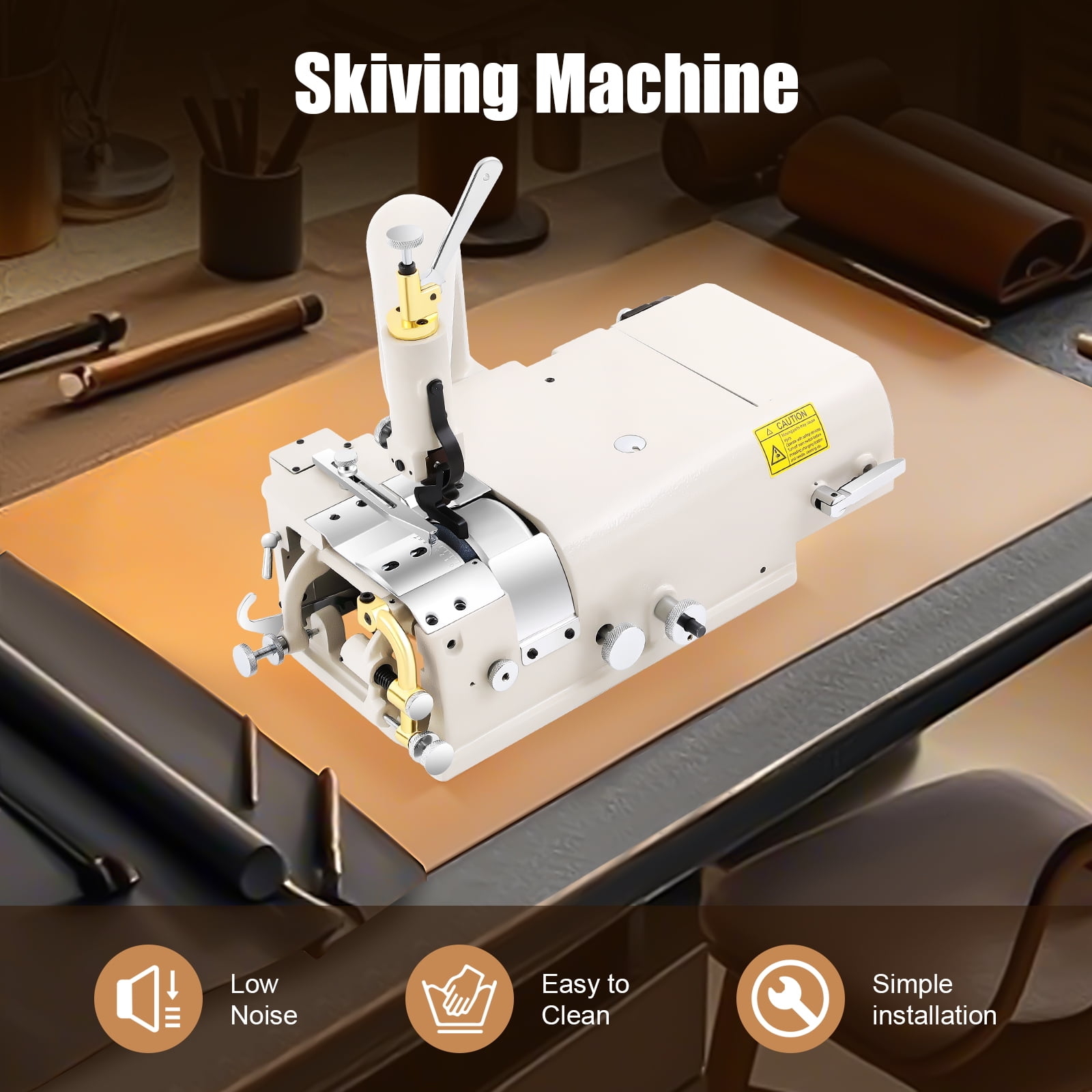 ChicHomey Electric Leather Skiving Machine,​​High-Performance Professional Edge Skiving Machine,Durable Workshop Tool for Leather/Fabric Crafting