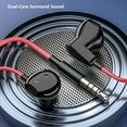 thumbnail image 4 of Kamon Wired Earbuds with Mic, in-Ear Earphones Headphones, Hifi Stereo, Powerful Bass & Crystal Clear Audio, Compatible with iPhone, iPad, Android, PC Laptop Most with 3.5mm Jack (Black-Red 518), 4 of 9