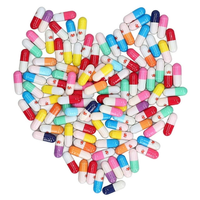 370Pcs Message Capsules Deliver Message Cute Patterns Cute Love Capsules Message Pills for Wedding Party Decor
