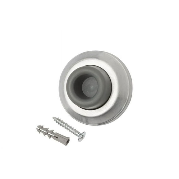 Everbilt Commercial Grade Solid Brass Wall Mount Door Stop Doorstop Bumper in Satin Chrome 28407