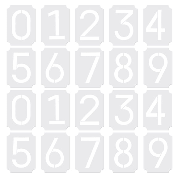 Uxcell 2 Inch Number Stencils, 20 Pack Reusable Plastic Numbers Templates Set 0-9 for Painting Style 2, White