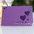 thumbnail image 4 of VONKY 1/2/3/5 50pcs Paper Lasting Impression With Heart Hollowed Table Namecards Durable Wedding Name Cards deep purple 1 Pc, 4 of 6