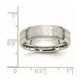thumbnail image 2 of Cobalt Chromium 925 Sterling Silver Polished Beveled Edge Inlay Satin Polish 6mm Band Ring Size 11.5 Ring for Women and, 2 of 2