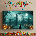 thumbnail image 4 of Black Cat Halloween Banner Spooky Graveyard Gothic Gate Decor for Outdoor Events Holiday Parties Night Celebrations, 4 of 9