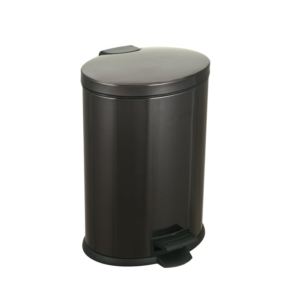 Better Homes & Gardens 3.1 gal / 12L Black Oval Step Trash Can