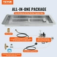 thumbnail image 2 of VEVOR 24 x 8 inch Drop-in Fire Pit Pan, Rectangular Stainless Steel Fire Pit Burner Kit,  Propane Fire Pan 120,000 BTU with H-Burner for Indoor or Outdoor Use, 2 of 9
