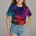 thumbnail image 2 of Godom Girls Tee Shirt Short Sleeve Casual Solid Plain Tees Kids Tee Tops Girl Clothes, 2 of 4