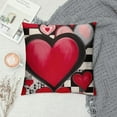 thumbnail image 2 of COMIO  Valentines Day Pillow Cover Striped Love You Hearts Decoration Holiday Home Decorative Cushion Case for Sofa Couch Decor, 2 of 5