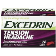 Excedrin Tension Headache Caplets, 24 ea (Pack of 4)