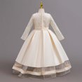 thumbnail image 7 of JAJAHO Flower Girl Dress Kids Girls Princess Birthday Dress Lace Long Sleeve Pleated Midi Party Wedding Formal Ball Gown 4-14Y, 7 of 7