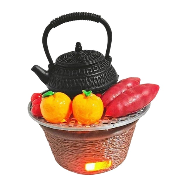 Xuanheng Dollhouse Stoves Camping Accessories Simulation Sturdy Fairy Garden Cookware Style D