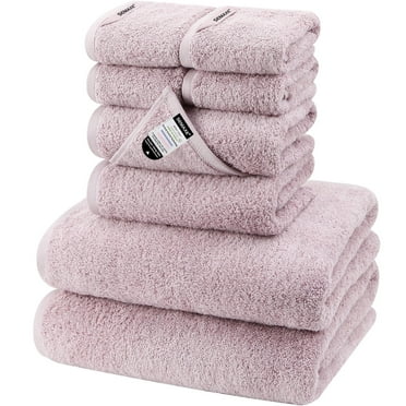 SEMAXE Luxury Cotton Bath Towel Set: 8-Piece (2 Bath Sheets 28x55"   2 Hand Towels 16x28"   4 Washcloths 13x13") | 550GSM, Ultra Plush | Spa, Hotel Grade for Family Bathroom Essentials, Purple