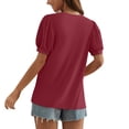 thumbnail image 6 of Womens Shirts Blouse Women's Fashion Cap Sleeve Tops Shirts Casual Summer Tunic Tops, 6 of 6