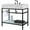 Black, variant on GGISHA 36"x 21"Freestanding Bathroom Vanity with Sink, Carrara Marble,Silver Frame,Tempered Glass Shelf