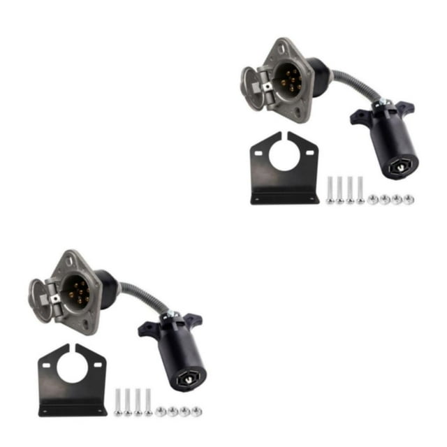 Youkk Towing Setup Professional-grade Trailer Connector Adapter Black Easy To Install 2Set