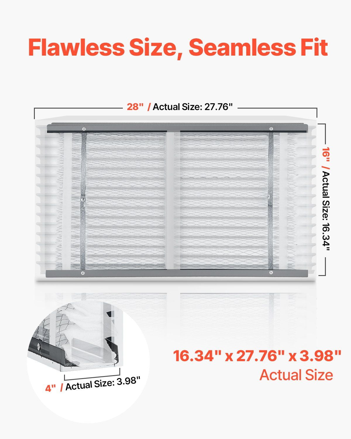 16x28x4 MERV 11 Air Filters 2-Pack - Electrostatic Pleated HVAC Furnace Filters for Home AC & Heating Systems - Allergen & Dust Reduction