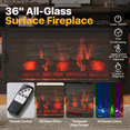 thumbnail image 2 of Sonegra 70 inch Fireplace TV Stand for TVs up to 80" with Electric Fireplace, Farmhouse Entertainment Center with LED Lights and Glass Door, Modern TV Consoles for Living Room, Black, 2 of 8